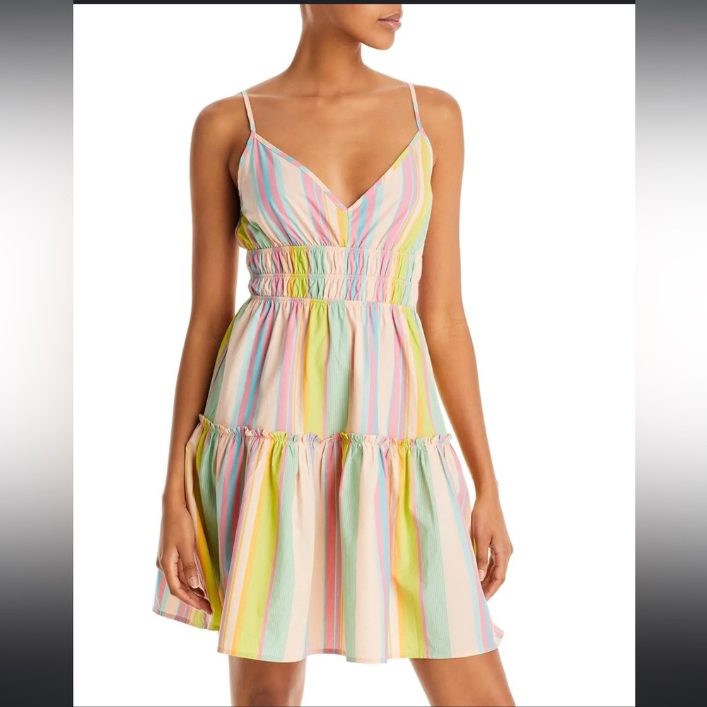 NWT Rails Carmen Dress in Guava Stripe - Multicolor Striped Summer Size L 🐣🪺🐇